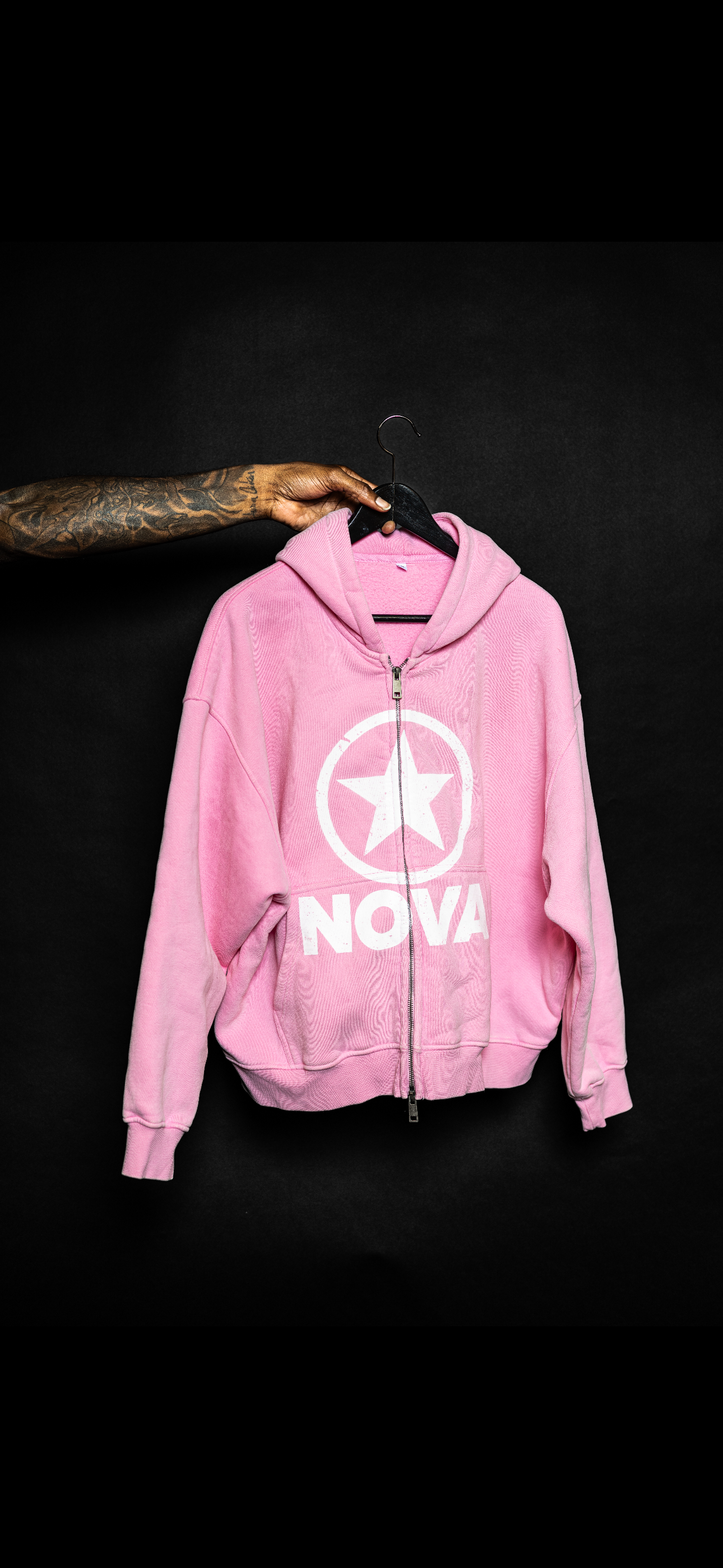 Pink Washed Zip-Up Hoodie