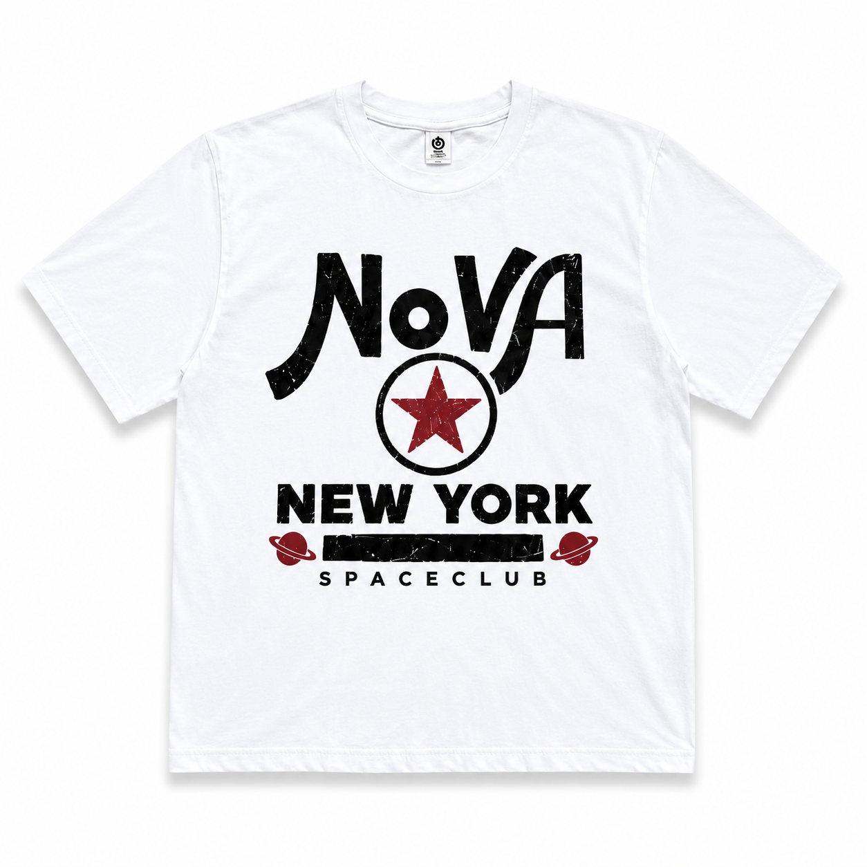 NOVA New York Space Club Tee – White / Red (LIMITED)