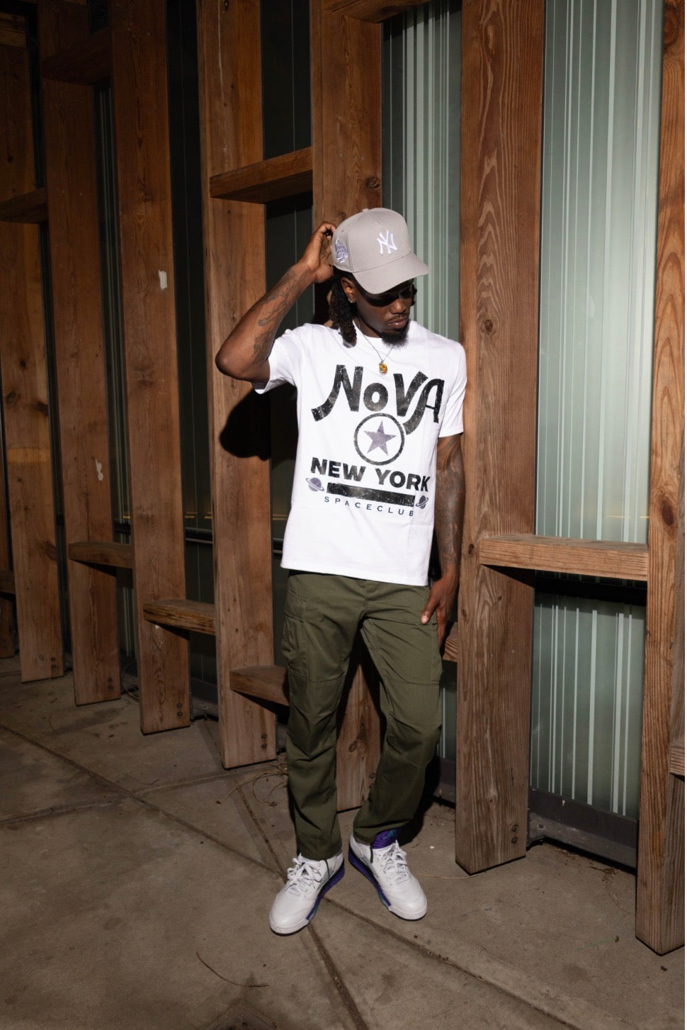 NOVA New York Space Club Tee – White / Light Purple (LIMITED)